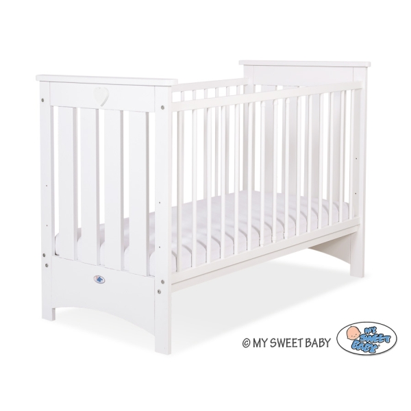 Lit pour Bébé a Barreaux 120x60 cm Lorenzo Blanc