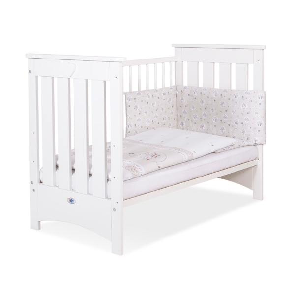 Lit pour Bébé a Barreaux 120x60 cm Lorenzo Blanc