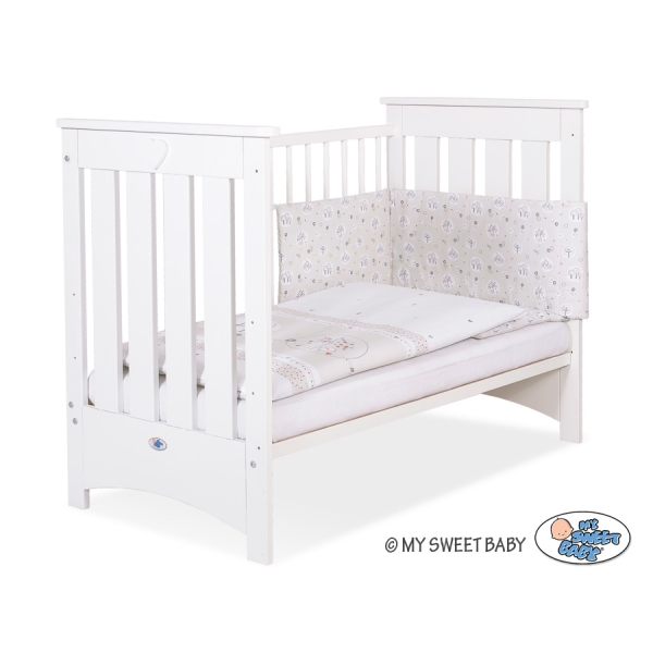 Lit pour Bébé a Barreaux 120x60 cm Lorenzo Blanc