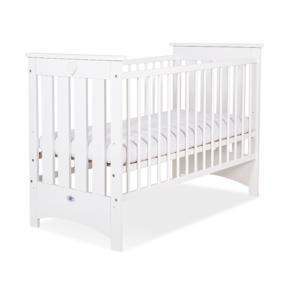 Lit pour Bébé a Barreaux 120x60 cm Lorenzo Blanc