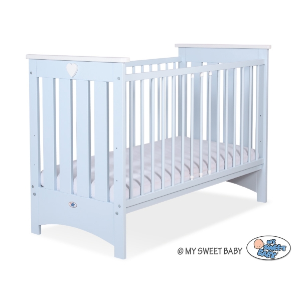 Lit pour Bébé a Barreaux 120x60 cm Lorenzo Bleu