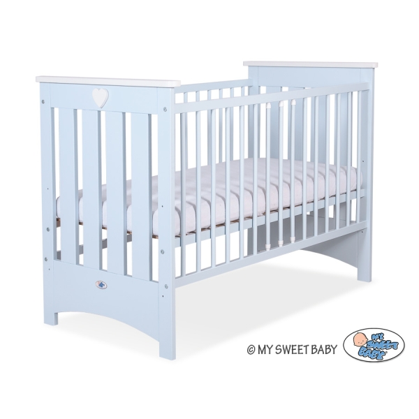 Lit pour Bébé a Barreaux 120x60 cm Lorenzo Bleu