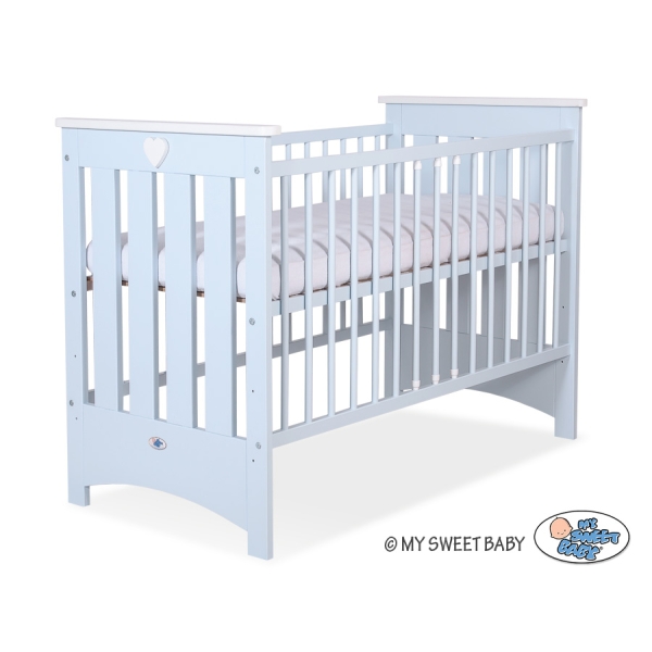 Lit pour Bébé a Barreaux 120x60 cm Lorenzo Bleu