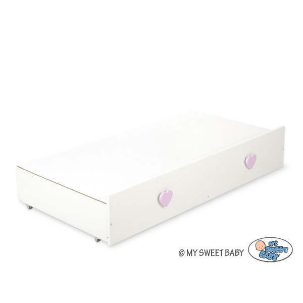 Lit pour Bébé a Barreaux 60x120 cm avec Tiroir Lorenzo Maxi Rose Blanc