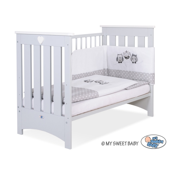 Lit pour Bébé a Barreaux 60x120 cm Lorenzo Gris