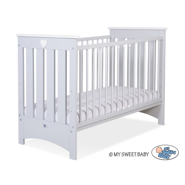 Lit pour Bébé a Barreaux 60x120 cm Lorenzo Gris