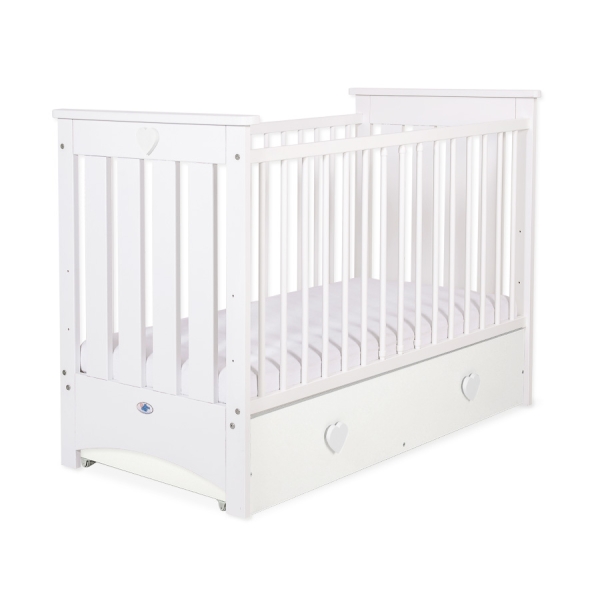 Lit pour Bébé avec Tiroir 120x60 cm Lorenzo Maxi Blanc