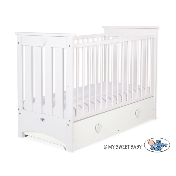 Lit pour Bébé avec Tiroir 120x60 cm Lorenzo Maxi Blanc