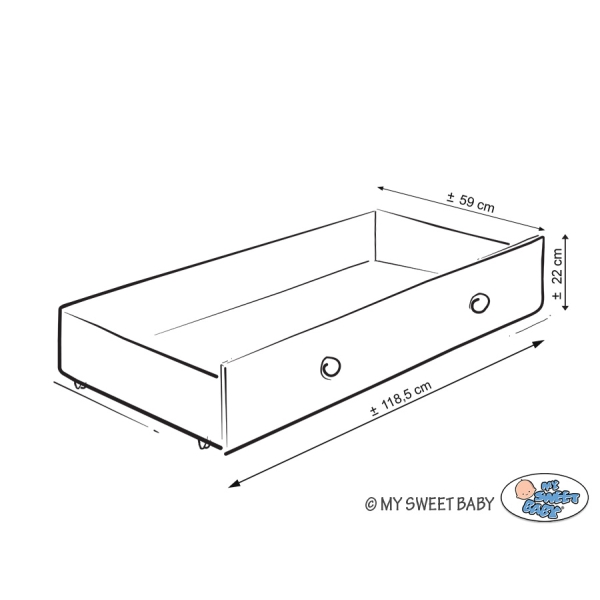 Lit pour Bébé avec Tiroir 120x60 cm Maxi Barnabé