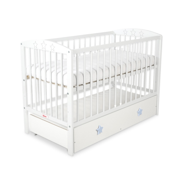 Lit pour Bébé avec Tiroir 120x60 cm Maxi Blanc étoiles