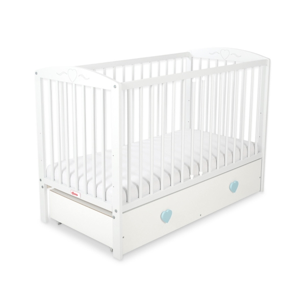 Lit pour Bébé avec Tiroir 120x60 cm Maxi Cœurs