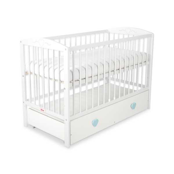 Lit pour Bébé avec Tiroir 120x60 cm Maxi Cœurs
