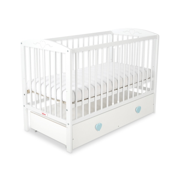 Lit pour Bébé avec Tiroir 120x60 cm Maxi Cœurs