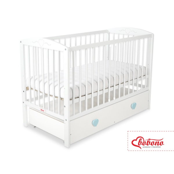 Lit pour Bébé avec Tiroir 120x60 cm Maxi Cœurs