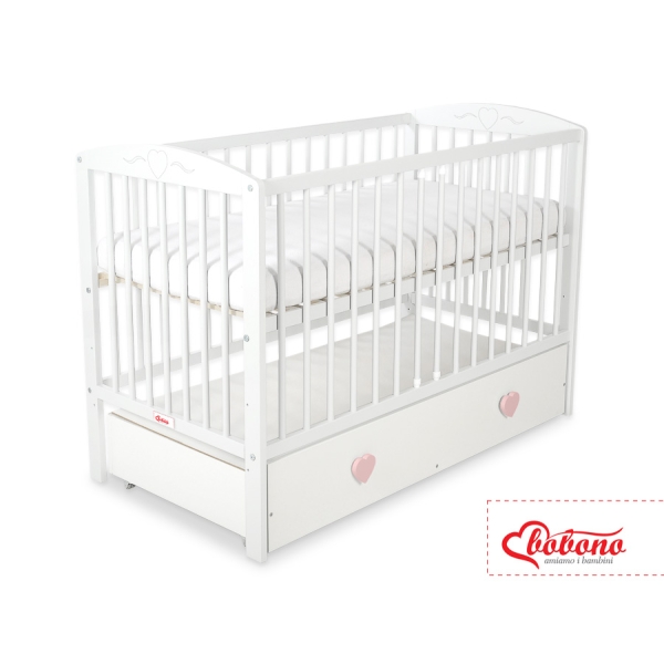 Lit pour Bébé avec Tiroir 120x60 cm Maxi Cœurs