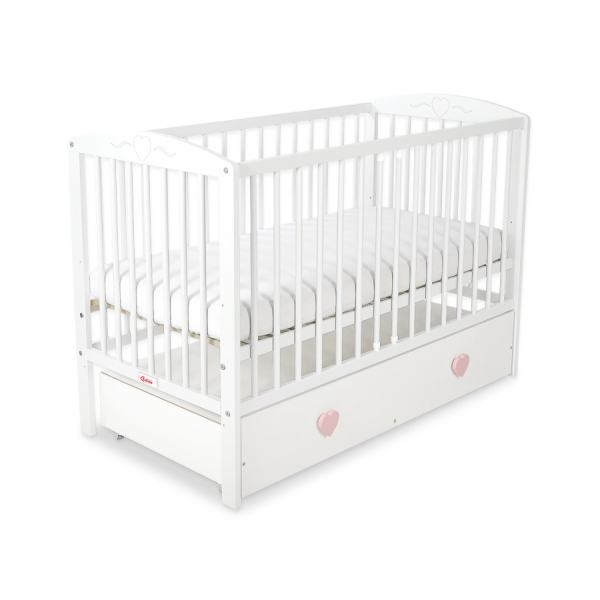 Lit pour Bébé avec Tiroir 120x60 cm Maxi Cœurs