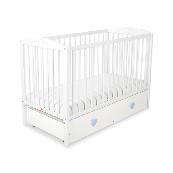 Lit pour Bébé avec Tiroir 120x60 cm Maxi Cœurs