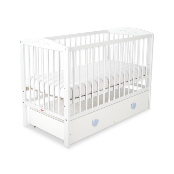 Lit pour Bébé avec Tiroir 120x60 cm Maxi Cœurs