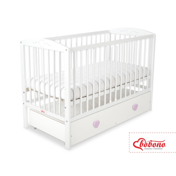 Lit pour Bébé avec Tiroir 120x60 cm Maxi Cœurs