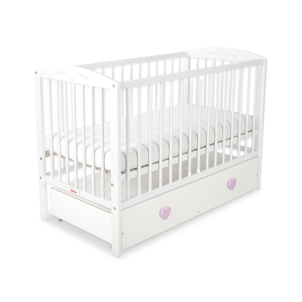 Lit pour Bébé avec Tiroir 120x60 cm Maxi Cœurs