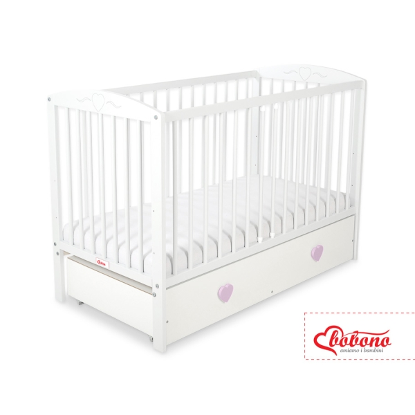 Lit pour Bébé avec Tiroir 120x60 cm Maxi Cœurs