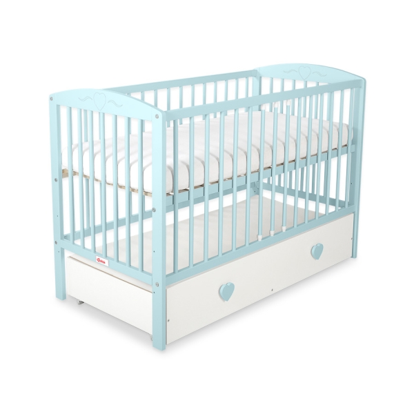 Lit pour Bébé avec Tiroir 120x60 cm Maxi Cœurs