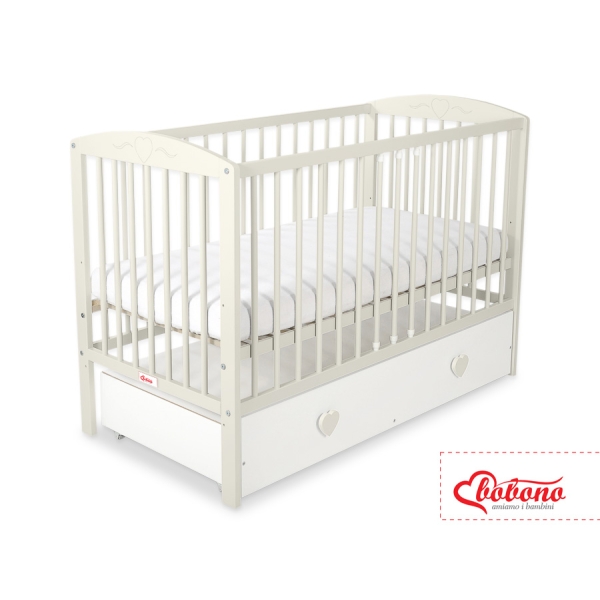 Lit pour Bébé avec Tiroir 120x60 cm Maxi Cœurs