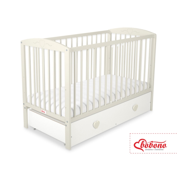 Lit pour Bébé avec Tiroir 120x60 cm Maxi Cœurs