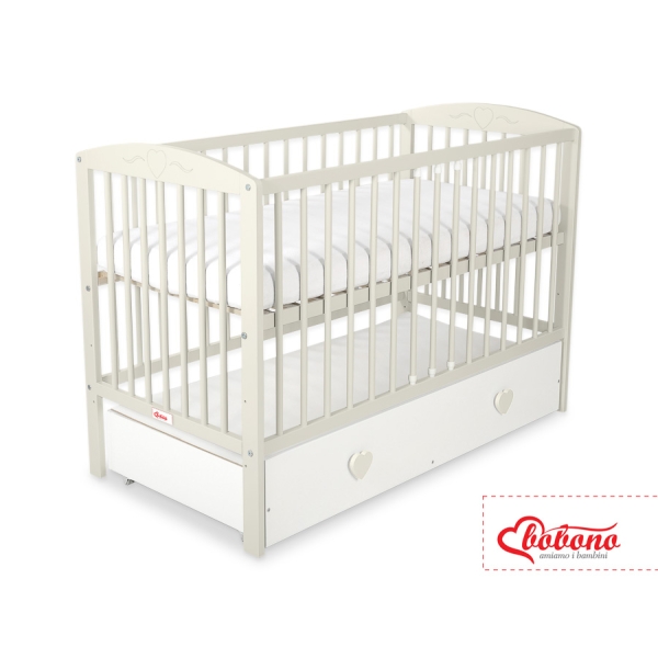 Lit pour Bébé avec Tiroir 120x60 cm Maxi Cœurs