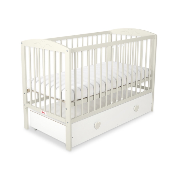 Lit pour Bébé avec Tiroir 120x60 cm Maxi Cœurs