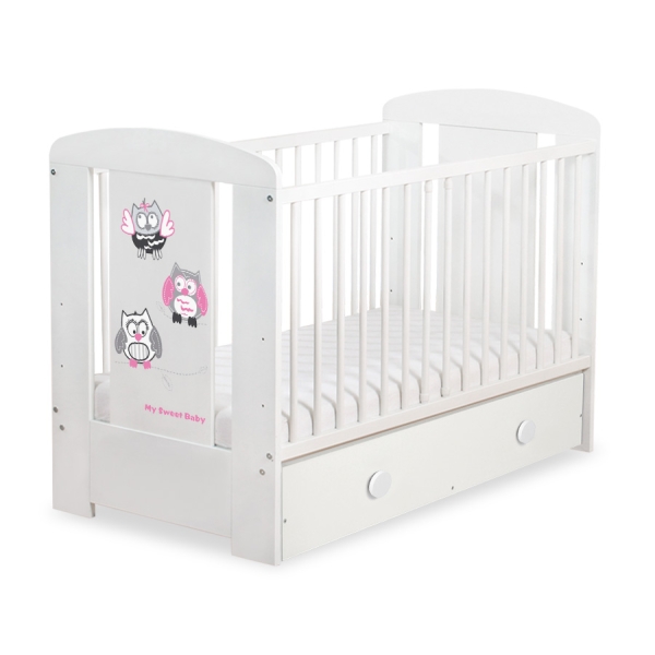Lit pour Bébé avec Tiroir 120x60 cm Maxi Hiboux