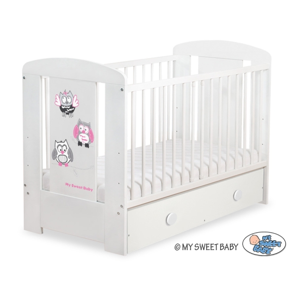 Lit pour Bébé avec Tiroir 120x60 cm Maxi Hiboux