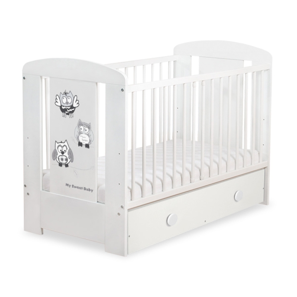 Lit pour Bébé avec Tiroir 120x60 cm Maxi Hiboux
