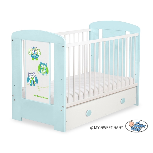 Lit pour Bébé avec Tiroir 120x60 cm Maxi Hiboux