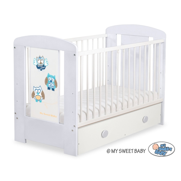 Lit pour Bébé avec Tiroir 120x60 cm Maxi Hiboux