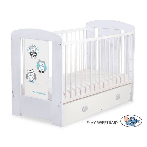 Lit pour Bébé avec Tiroir 120x60 cm Maxi Hiboux