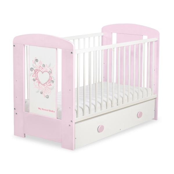 Lit pour Bébé avec Tiroir 120x60 cm Maxi Rose Rose