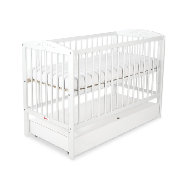 Lit pour Bébé avec Tiroir 120x60 cm Standard Cœurs