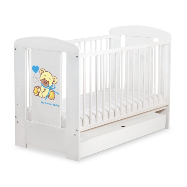Lit pour Bébé avec Tiroir 120x60 cm Standard Crème Papillon