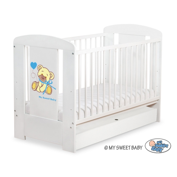 Lit pour Bébé avec Tiroir 120x60 cm Standard Crème Papillon