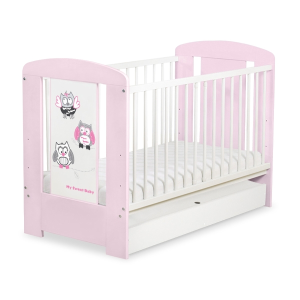 Lit pour Bébé avec Tiroir 120x60 cm Standard Hiboux