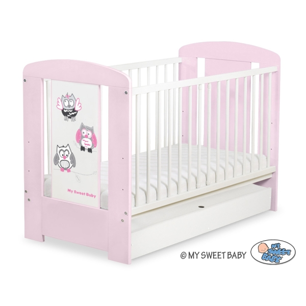Lit pour Bébé avec Tiroir 120x60 cm Standard Hiboux
