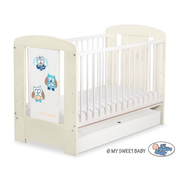 Lit pour Bébé avec Tiroir 120x60 cm Standard Hiboux