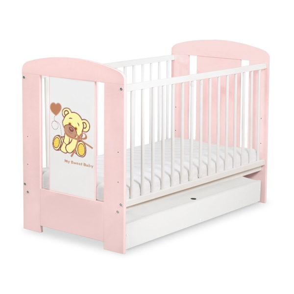 Lit pour Bébé avec Tiroir 120x60 cm Standard Rose Papillon
