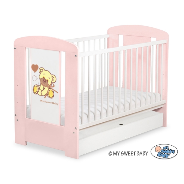 Lit pour Bébé avec Tiroir 120x60 cm Standard Rose Papillon