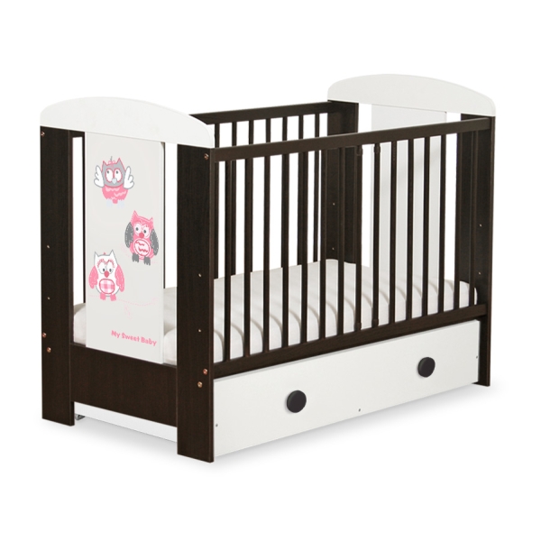 Lit pour Bébé avec Tiroir 120x60 Maxi Hiboux