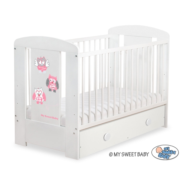 Lit pour Bébé avec Tiroir 120x60 Maxi Hiboux