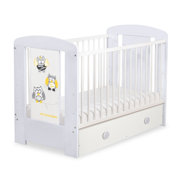 Lit pour Bébé avec Tiroir 120x60 Maxi Hiboux