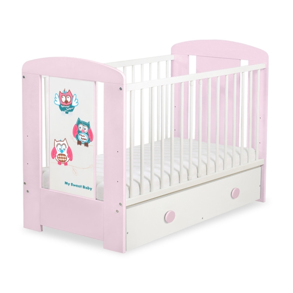Lit pour Bébé avec Tiroir 120x60 Maxi Hiboux
