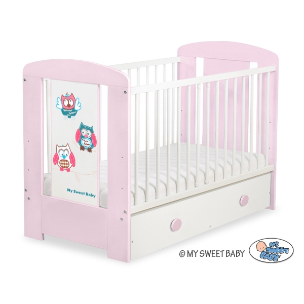 Lit pour Bébé avec Tiroir 120x60 Maxi Hiboux